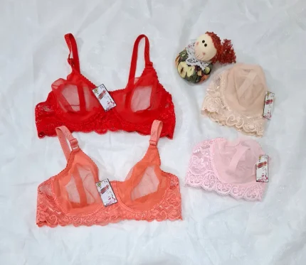 سوتین زنانه تور گاز فنر دار و گیپور دار