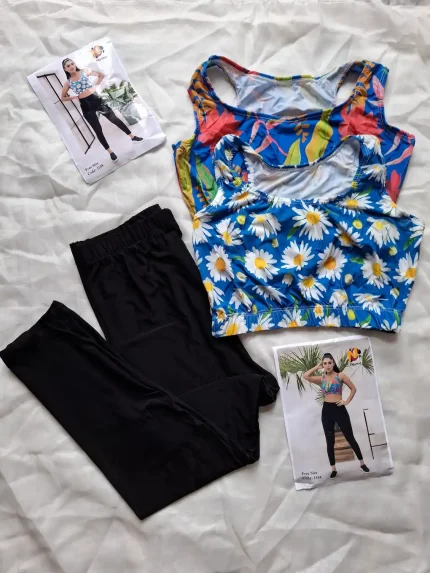 ست زنانه نیم تنه و شلوار ورزشی